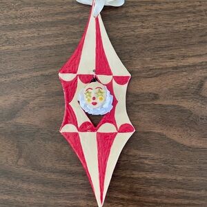 4 handmade circus clown ceramic Ornaments (singles also available!!)